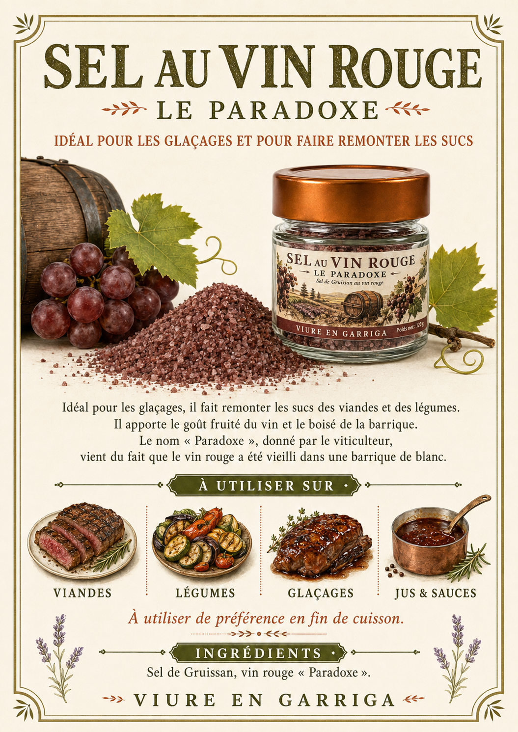 SEL AU VIN ROUGE DE FITOU 150 G