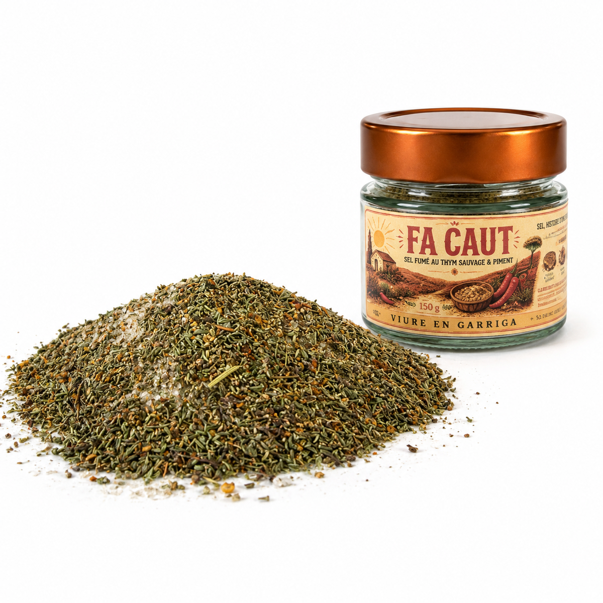 SEL ET THYM FUMES AU PIMENT PILI PILI 0.8% 150 G