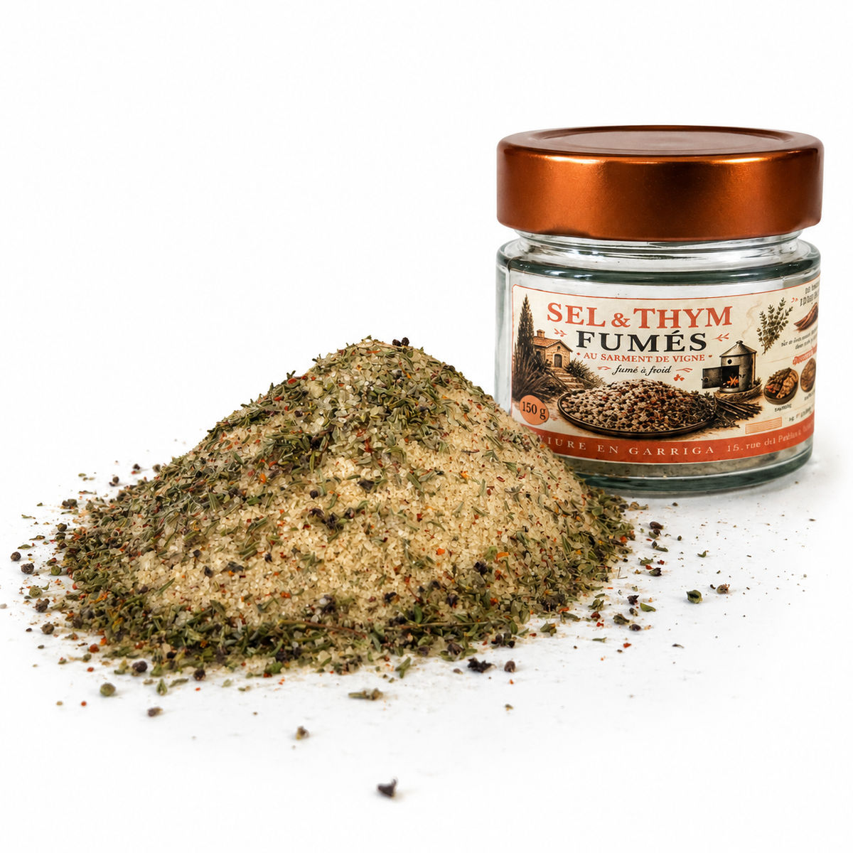 SEL ET THYM FUMES AU PIMENT D'ESPELETTE 150 G